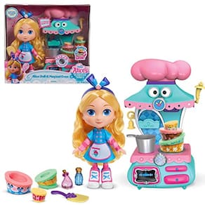 Disney Junior Alice`s Wonderland Bakery 10 Inch Alice & Magic Oven Playset com Boneca e Acessórios, Brinquedos Infantis para Idades 3 Up