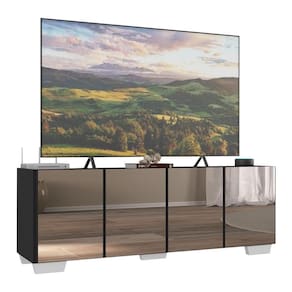 Rack Tv Até 50 Polegadas Com Espelhos Mp1083 Preto branco