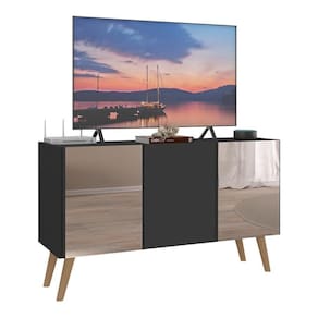 Rack Tv Até 32 Polegadas Retrô Com Espelhos Mp1078 Preto natural