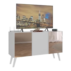 Rack Tv Até 32 Polegadas Retrô Com Espelhos Mp1078 Branco Branco