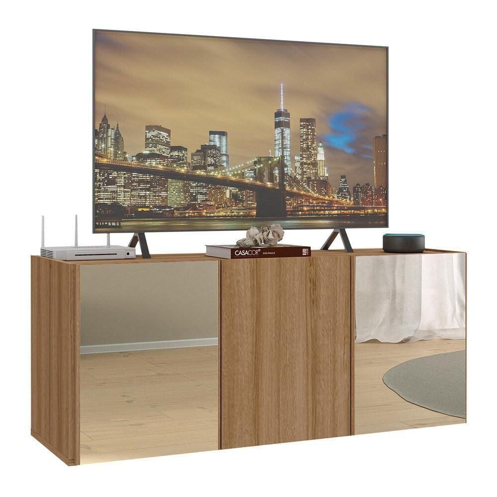 Rack Tv Até 32 Polegadas Suspenso Com Espelhos Mp1077 Rustic Rustic