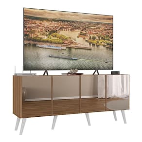 Rack Tv Até 50 Polegadas Retrô Com Espelhos Mp1082 Rustic branco