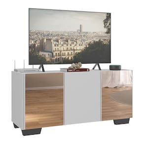 Rack Tv Até 32 Polegadas Com Espelhos Mp1079 Branco preto