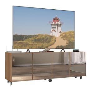 Rack Tv Até 50 Polegadas Com Rodízios E Espelhos Mp1080 Rustic Rustic