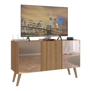 Rack Tv Até 32 Polegadas Retrô Com Espelhos Mp1078 Rustic natural
