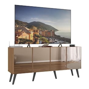 Rack Tv Até 50 Polegadas Retrô Com Espelhos Mp1082 Rustic preto