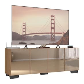 Rack Tv Até 50 Polegadas Com Espelhos Mp1083 Rustic preto