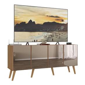 Rack Tv Até 50 Polegadas Retrô Com Espelhos Mp1082 Rustic natural