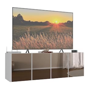 Rack Tv Até 50 Polegadas Suspenso Com Espelhos Mp1081 Branco Branco