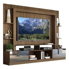 Estante Tv 65" Portas C/ Espelho Oslo Multimóveis V3390 Madeirada Madeirado