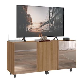 Rack Tv Até 32 Polegadas Com Rodízios E Espelhos Mp1076 Rustic Rustic