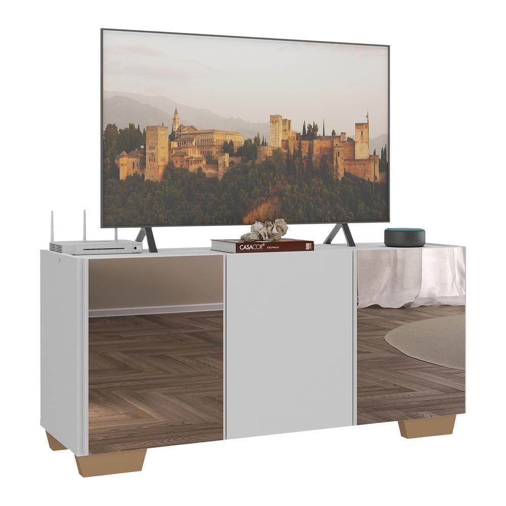 Rack Tv Até 32 Polegadas Com Espelhos Mp1079 Branco natural