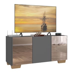 Rack Tv Até 32 Polegadas Com Espelhos Mp1079 Grafite natural