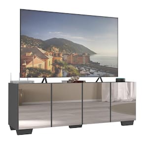 Rack Tv Até 50 Polegadas Com Espelhos Mp1083 Grafite preto