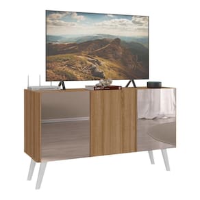 Rack Tv Até 32 Polegadas Retrô Com Espelhos Mp1078 Rustic branco