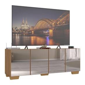 Rack Tv Até 50 Polegadas Com Espelhos Mp1083 Rustic natural