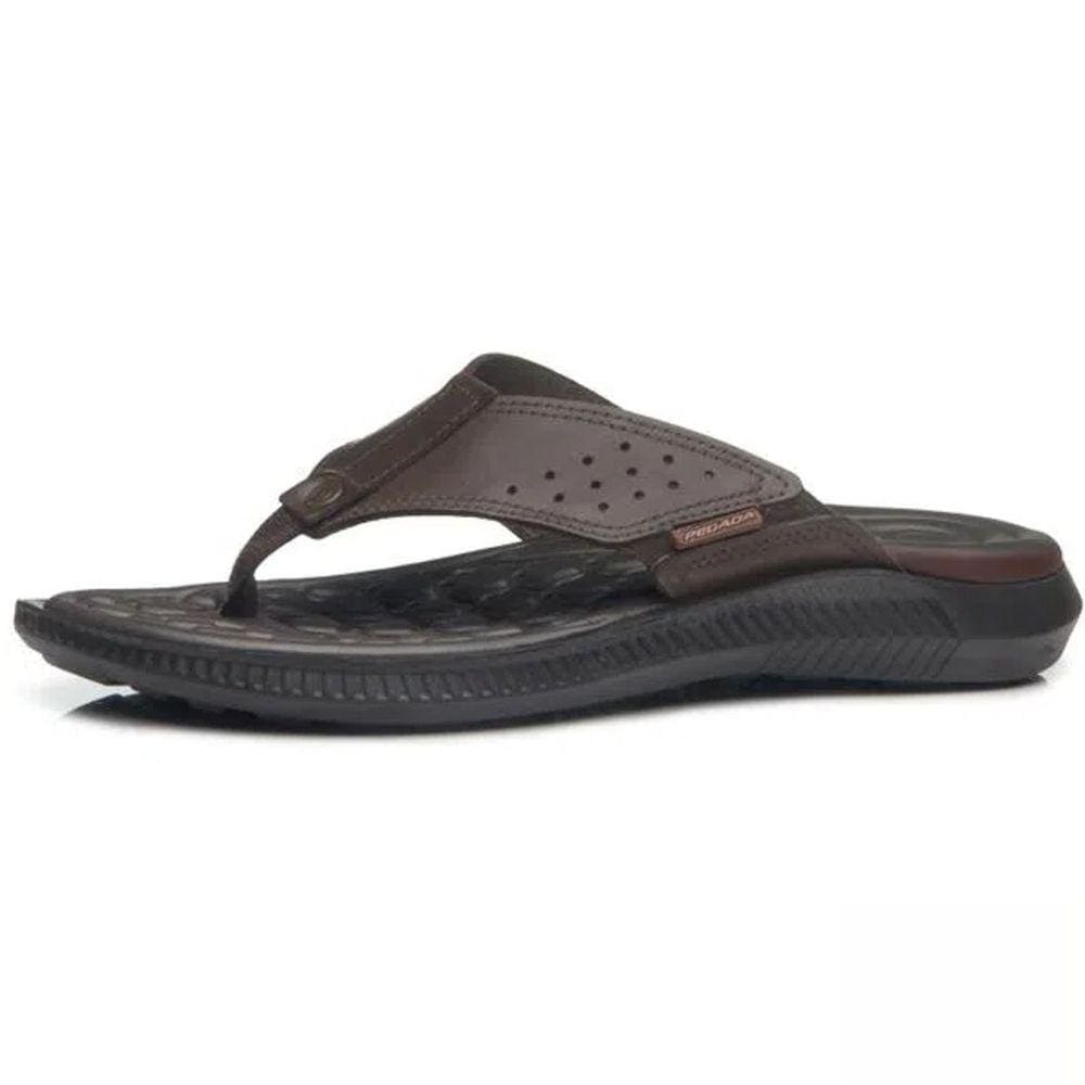 Chinelo Conforto Masculino Leve Couro Pegada 133155
