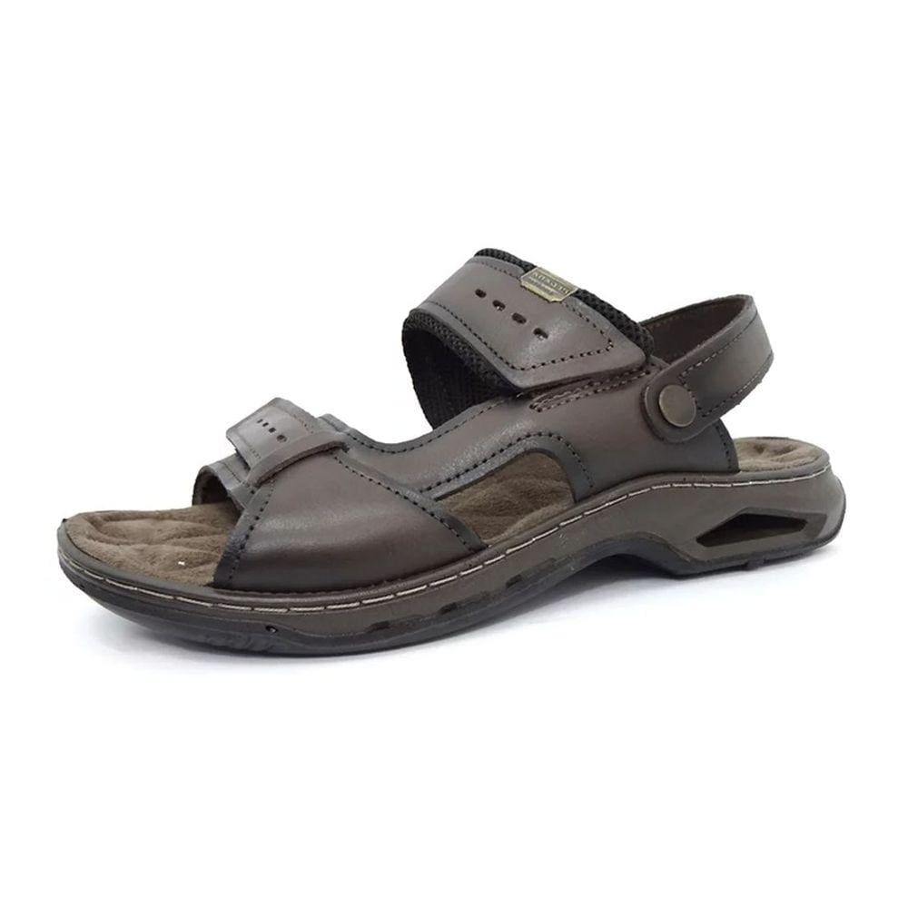 Sandalia Papete Masculina Conforto Couro Pegada 133253