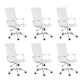 Kit 6 Cadeiras escritório Esteirinha Diretor Home office - Preto