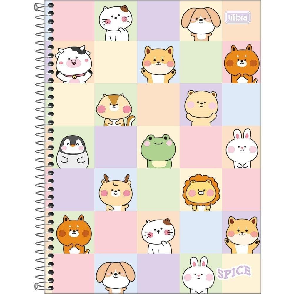Caderno Espiral Tilibra Universitário | Capa Dura 01 Matéria Spice Feminino 80 Folhas - Embalagem com 4 Unidades