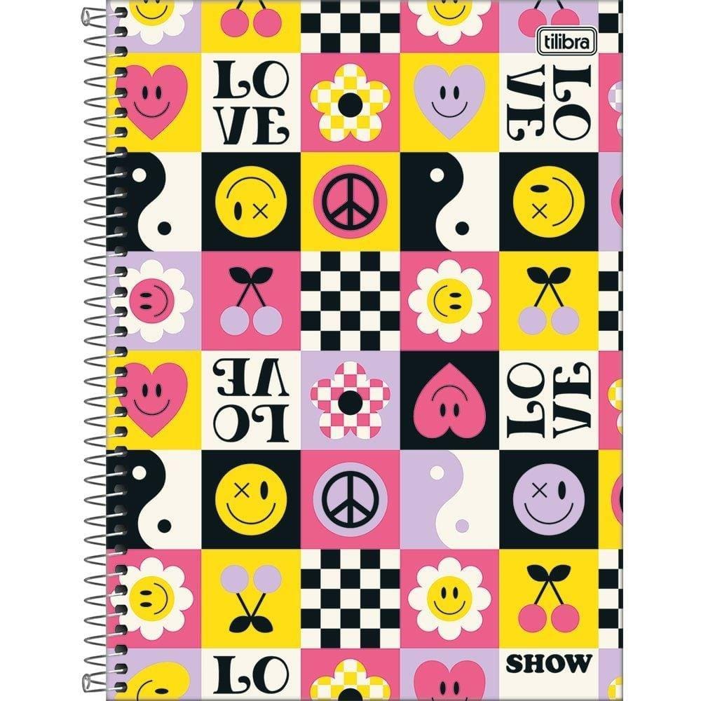 Caderno Espiral Tilibra Universitário | Capa Dura 01 Matéria Show Feminino 80 Folhas - Embalagem com 4 Unidades