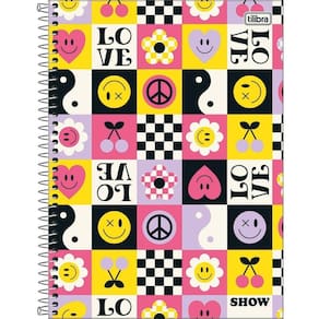 Caderno Espiral Tilibra Universitário | Capa Dura 01 Matéria Show Feminino 80 Folhas - Embalagem com 4 Unidades