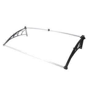Toldo Versátil 120x60cm Braço Preto com Chapa Cristal Branca
