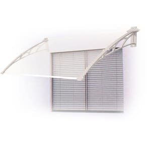 Toldo Versátil 80x60cm Braço Branco com Chapa Cristal Branca