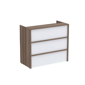 Balcão para Atendimento BCAT900P25 Walnut/Branco