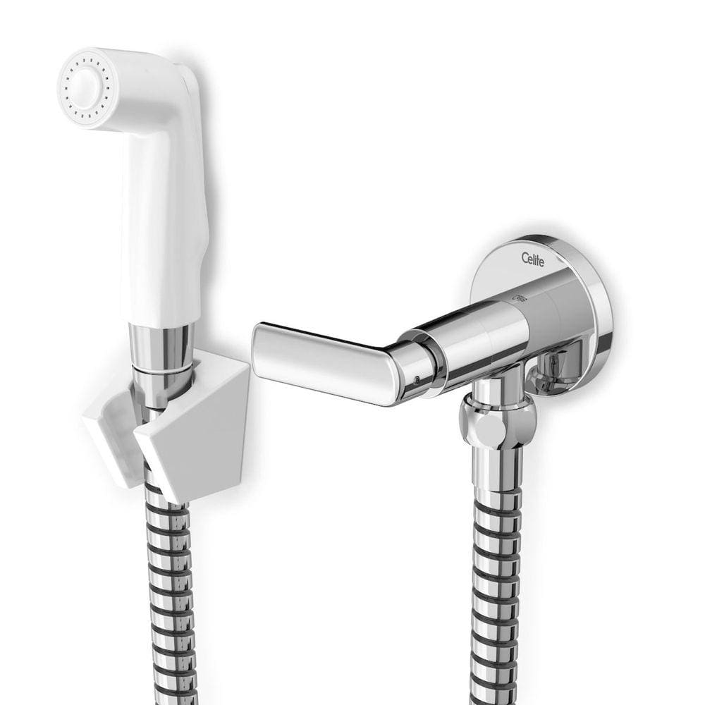 Ducha Higienica sem Derivação com Flexível Pvc Smart - N Celite Cromado