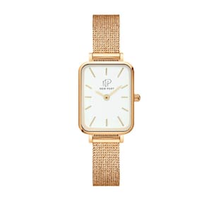 Relógio Dourado Quadrado Feminino Elegante Fino Analógico Minimalista