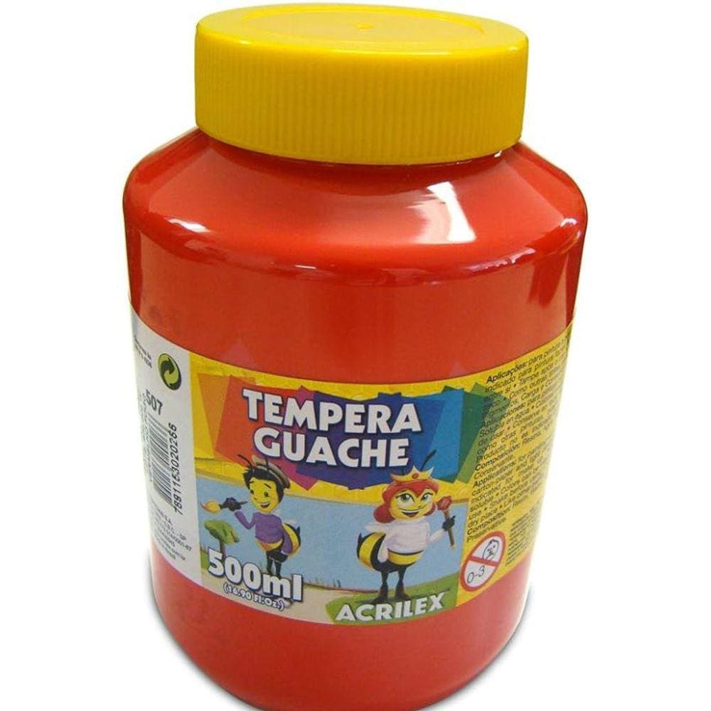 Tempera Guache Vermelho Fogo 500 ML - Acrilex