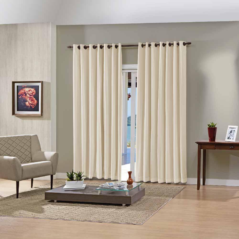 Cortina para Sala Quarto Corta Luz Duo Lisa 3,00m x 1,70m