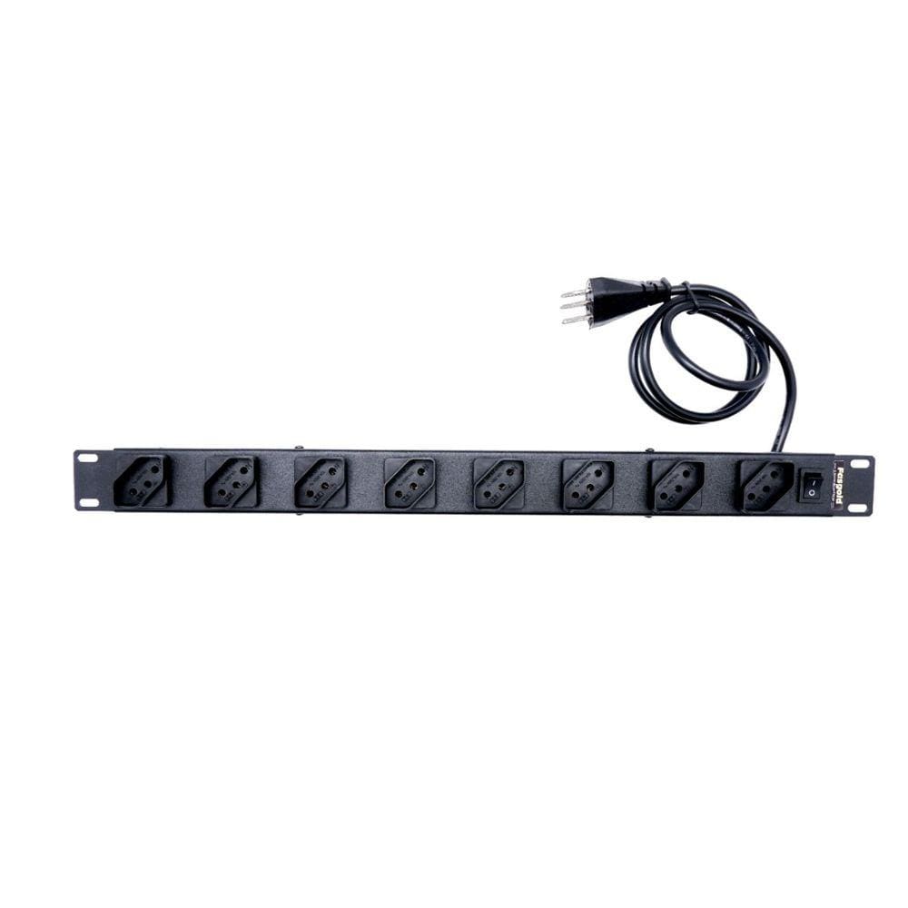 Régua Filtro De Linha Padrão De 8 Tomadas De 10A Com Cabo De 1M Proteção Conta Surtos FS-561 Fasgold