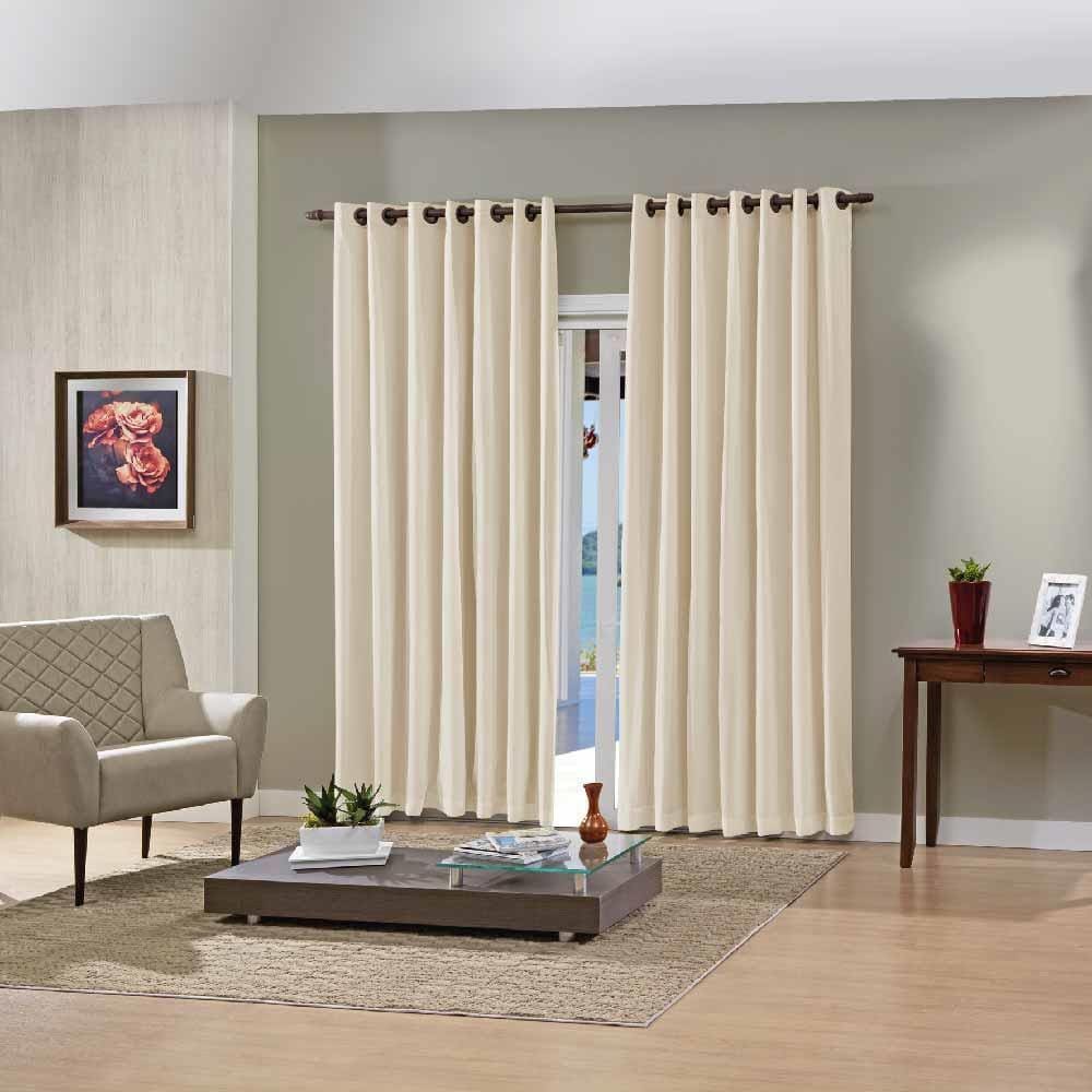 Cortina Sala Quarto Duplex Lisa Bella Janela 4,20m x 2,80m