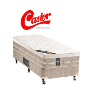 Conjunto Box Castor Solteiro Premium Tecnopedic (78x188x70) - Cama com Largura Menor Ideal para quartos pequenos