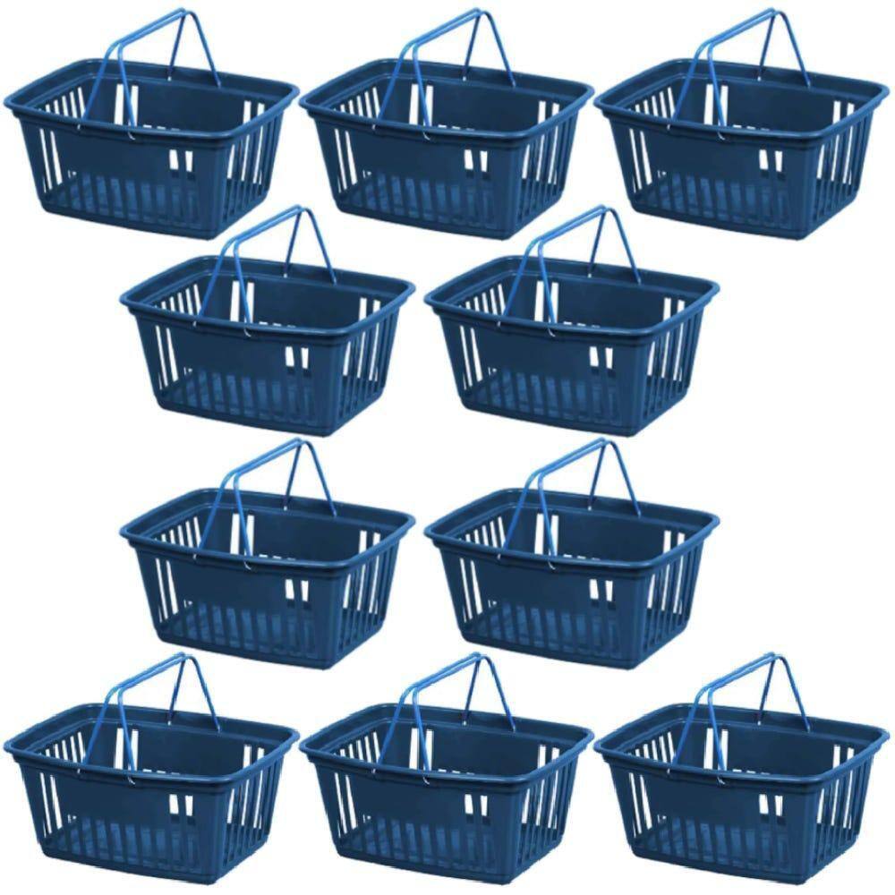 Cesta Plástica 21,4 L com Alça de Metal com 10 Unidades PLASNEW