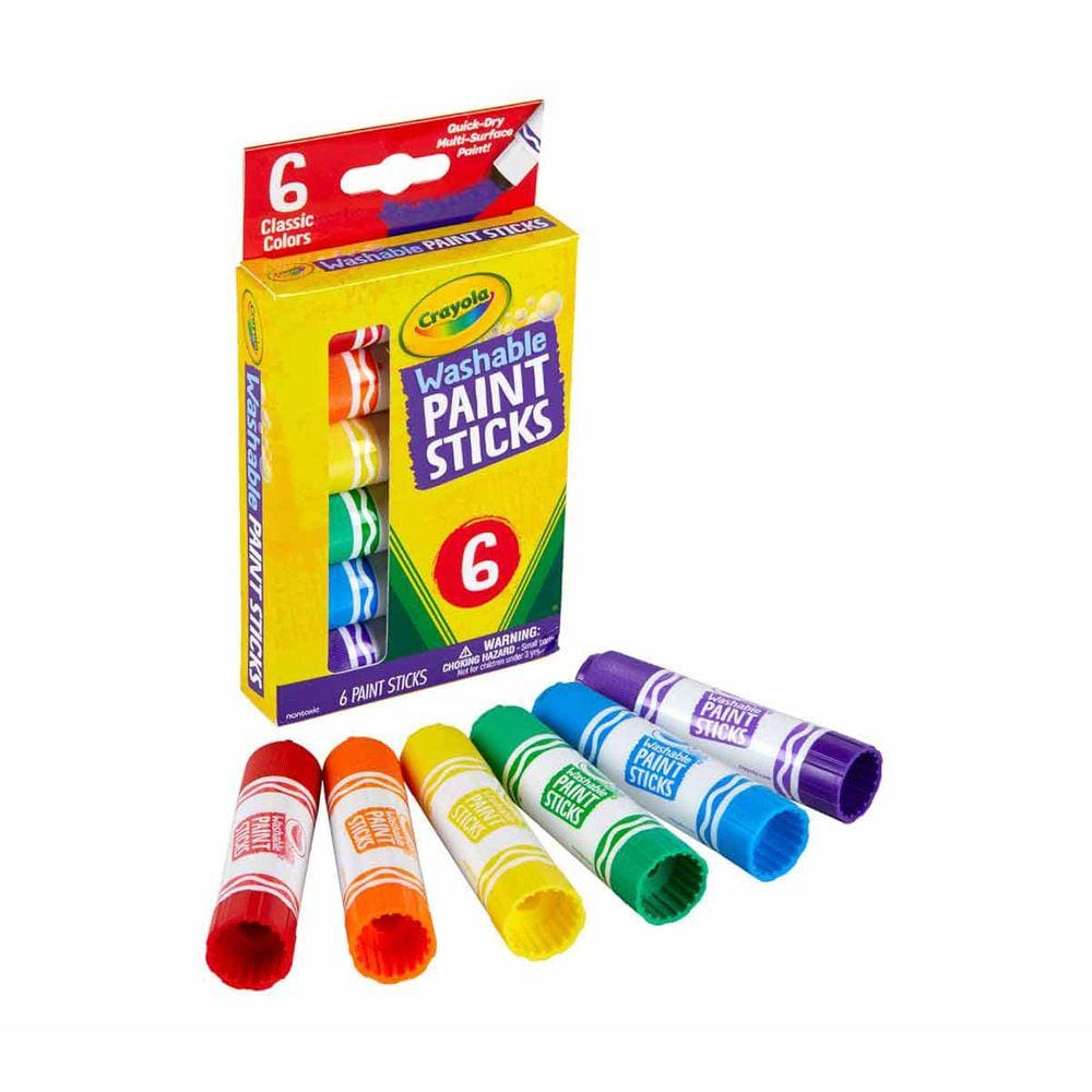 Bastões de Tinta Laváveis Crayola - 6 unidades