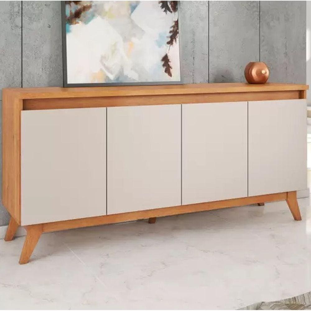 Balcão Buffet Flip 4 Portas 2 Prateleiras Off White 