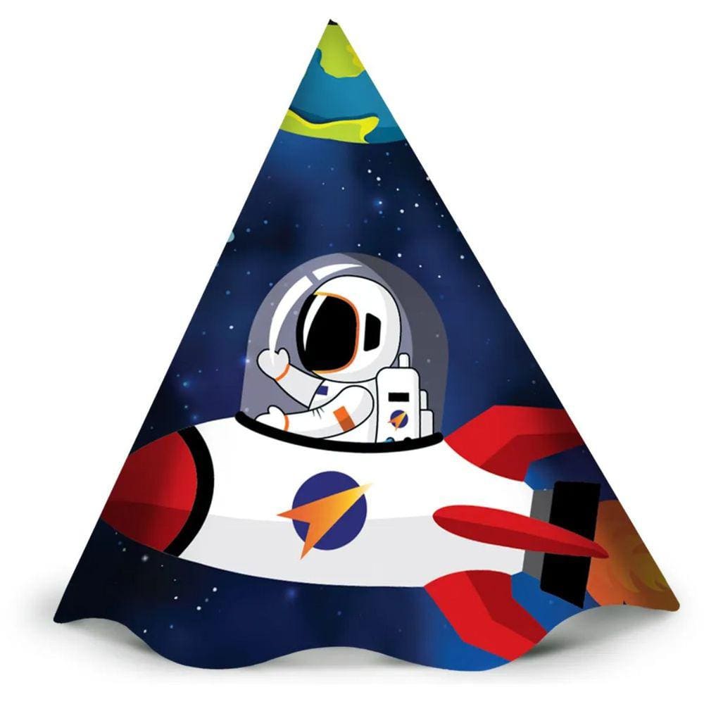 Kit Chapéu Espacial Galáxia Aniversário Festa 12 Unidades