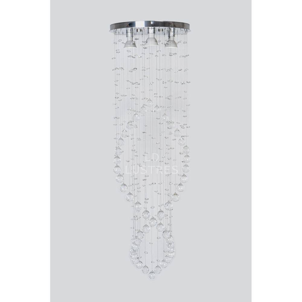 Luminária De Cristal Para Sala De Estar Com 1,50m De Altura