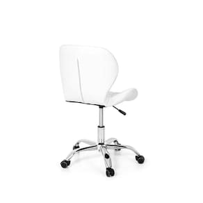 Cadeira Office Eiffel Slim Base Giratória | Branca - Cromada