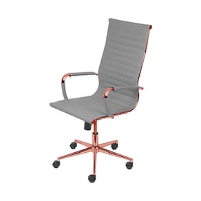 Cadeira De Escritório Giratoria Eames Cinza - Alta | Rose Gold