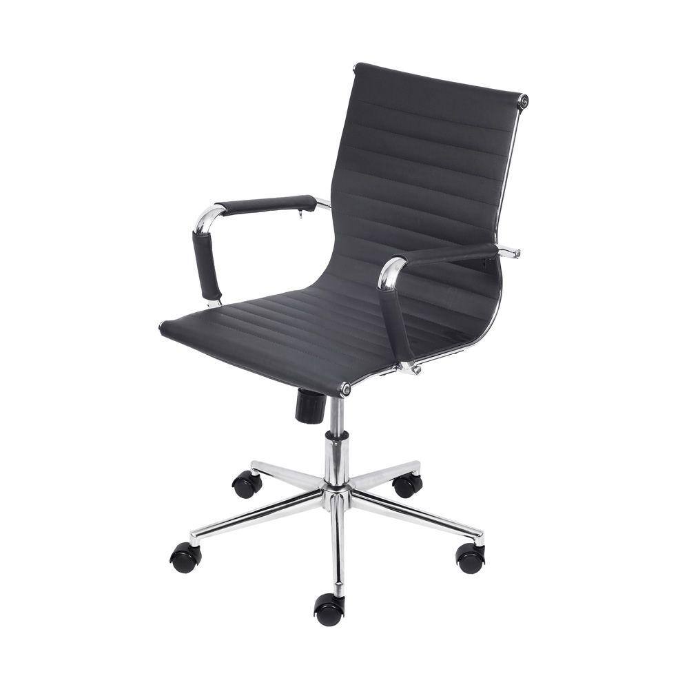 Cadeira De Escritório Giratória Eames Preta - Baixa | Cromado