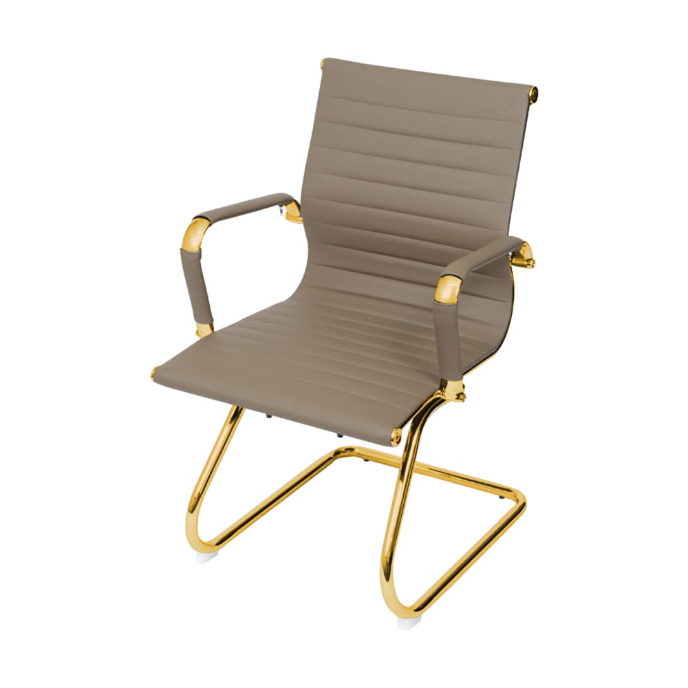 Cadeira De Escritório Eames Caramelo - Fixa | Dourado Brilho