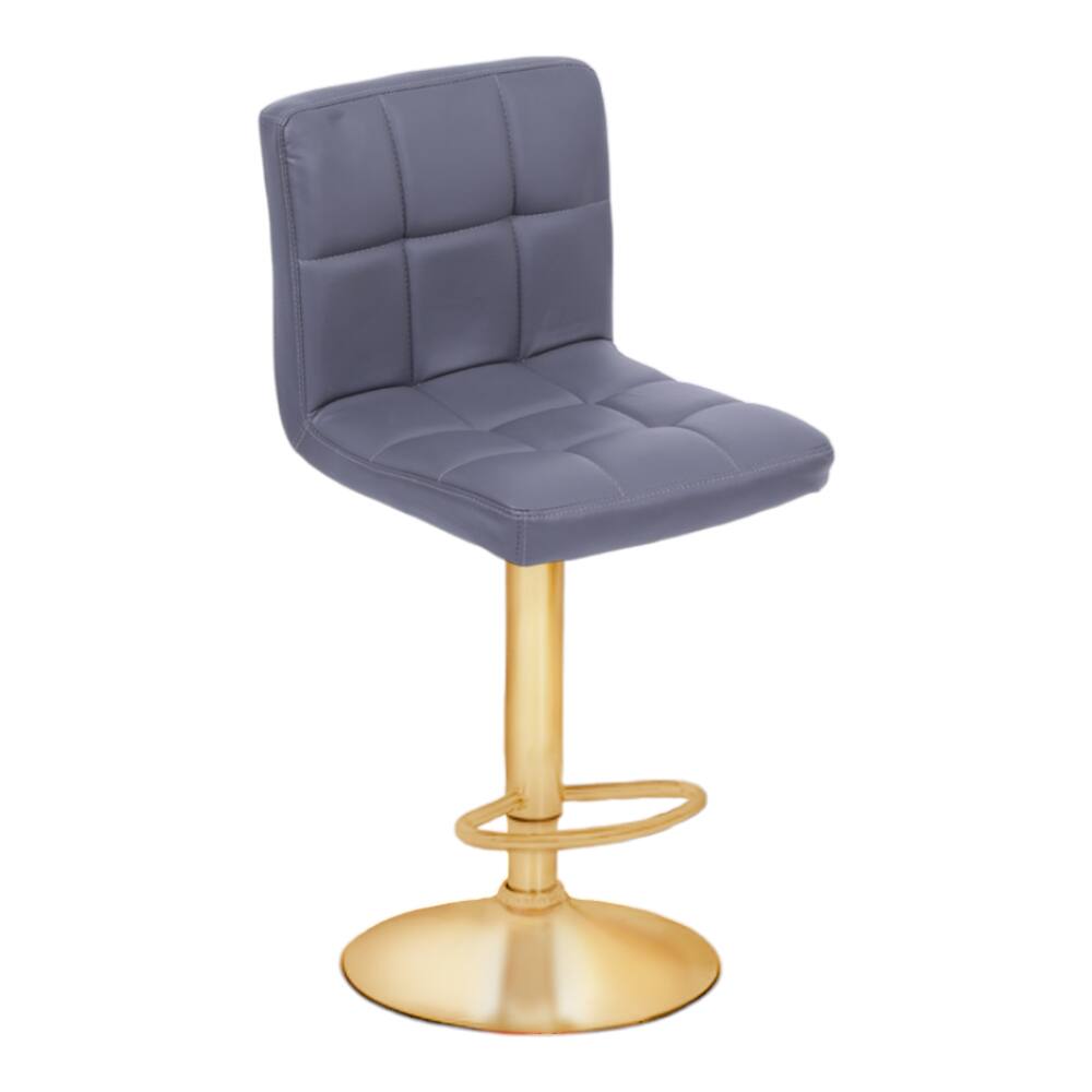Banqueta Giratória Confort- Cinza | Dourado Matte