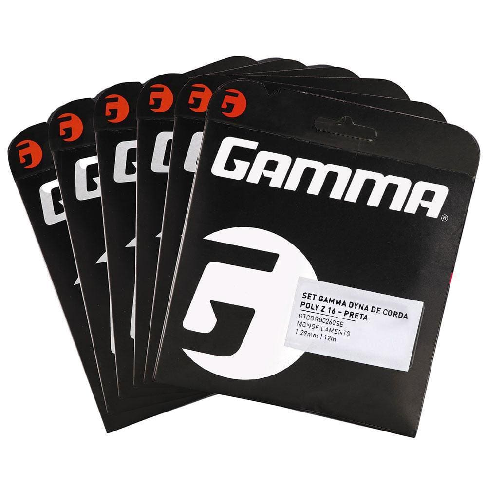 Corda Gamma Dyna Poly Z 16L 1.29mm Preta - Pack com 06 Set Individual