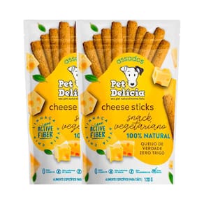 KIT 2 Petisco Pet Delícia Cães Cheese Sticks 120g