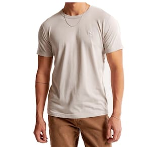 Camiseta Abercrombie Cinza Ícone Bordado Elevado Tamanho P