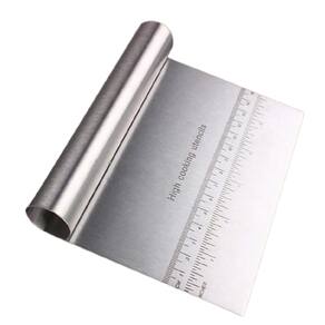 Cortador De Massas Aço Inox Com Régua Medidor Escala Massa 15cm
